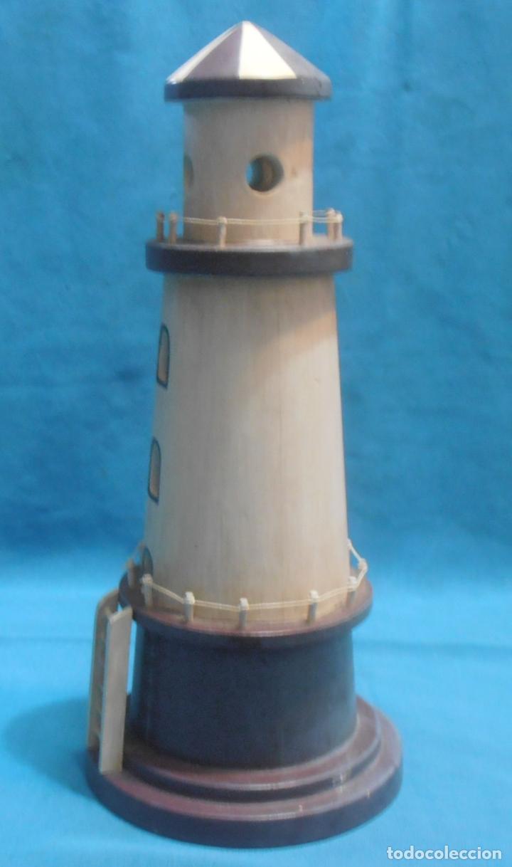 Vintage: FARO DE MADERA, PARA DECORACION MARINERA - Foto 5