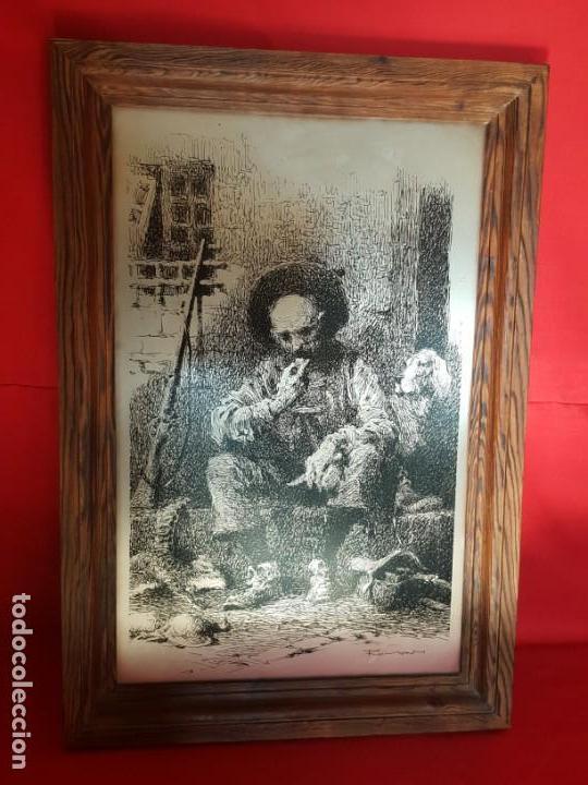 Vintage: DESCANSO DEL CAZADOR. En chapa met&aacute;lica.