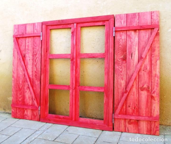 Vintage: ventana con contraventanas roja con postigos, vintage,,, ven365 -- ve62