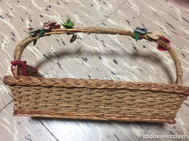 Vintage: CESTA COSTURERO DE MIMBRE - Foto 5