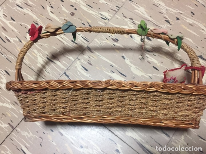 Vintage: CESTA COSTURERO DE MIMBRE - Foto 6