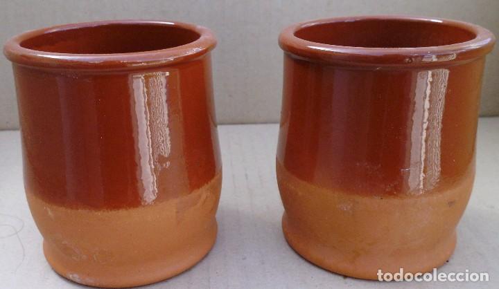 Vintage: 6 VASOS DE BARRO ESMALTADO - Foto 2