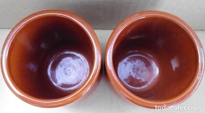 Vintage: 6 VASOS DE BARRO ESMALTADO - Foto 3