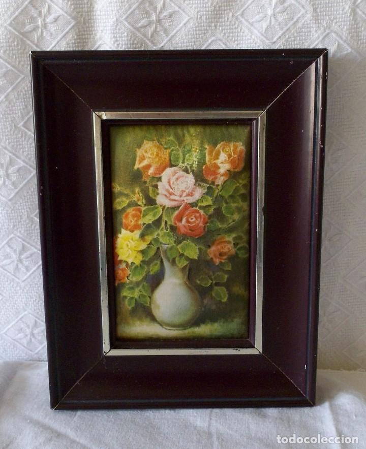 Vintage: CUADRO PINTADO EN LAMINA DE SEDA-VINTAGE - Foto 1