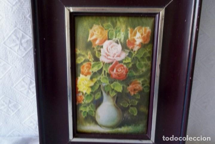 Vintage: CUADRO PINTADO EN LAMINA DE SEDA-VINTAGE - Foto 2