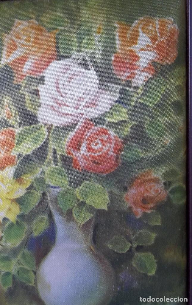 Vintage: CUADRO PINTADO EN LAMINA DE SEDA-VINTAGE - Foto 4