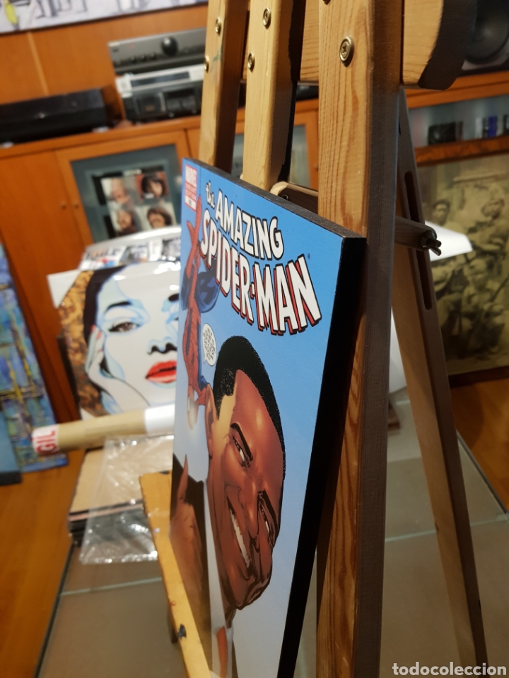 Vintage: Cuadro Comic MARVEL de Spiderman con Obama. 40x28 cm. RARO - Foto 4