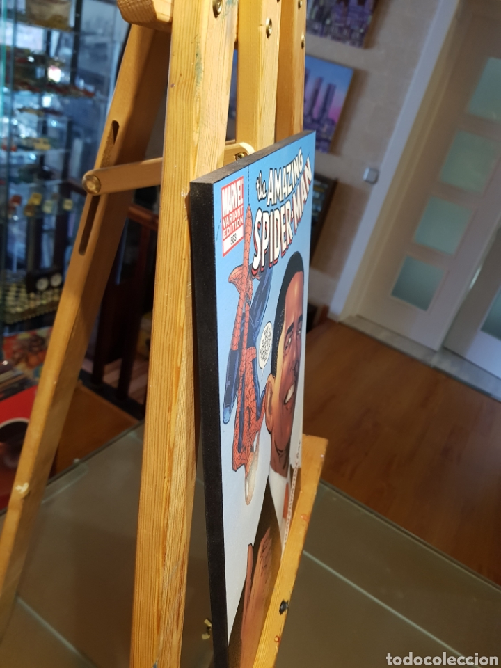 Vintage: Cuadro Comic MARVEL de Spiderman con Obama. 40x28 cm. RARO - Foto 5