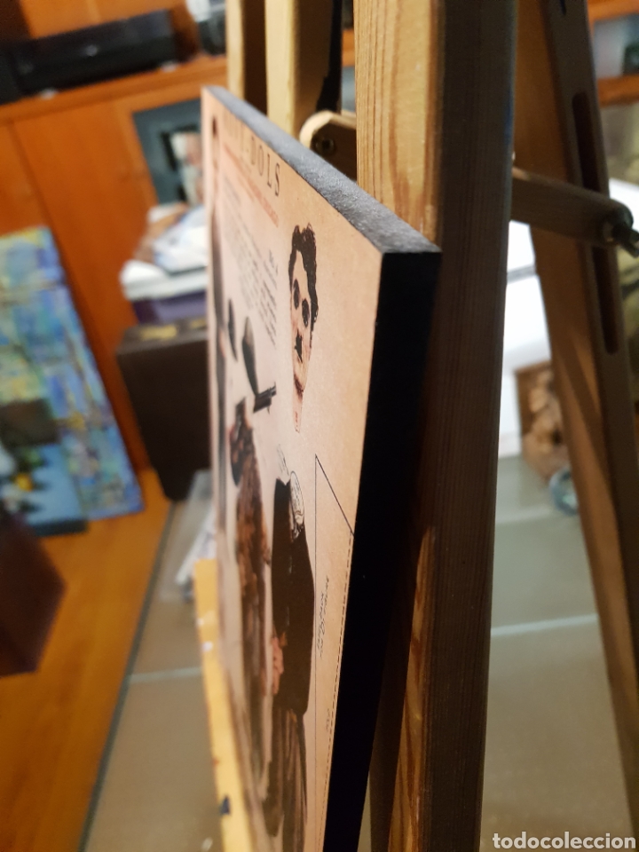 Vintage: Cuadro en madera de recortable antiguo Charlie Chaplin - Foto 4
