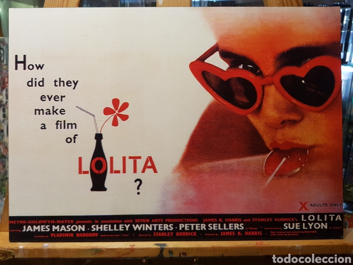 Vintage: Cuadro cartel en madera cine Lolita