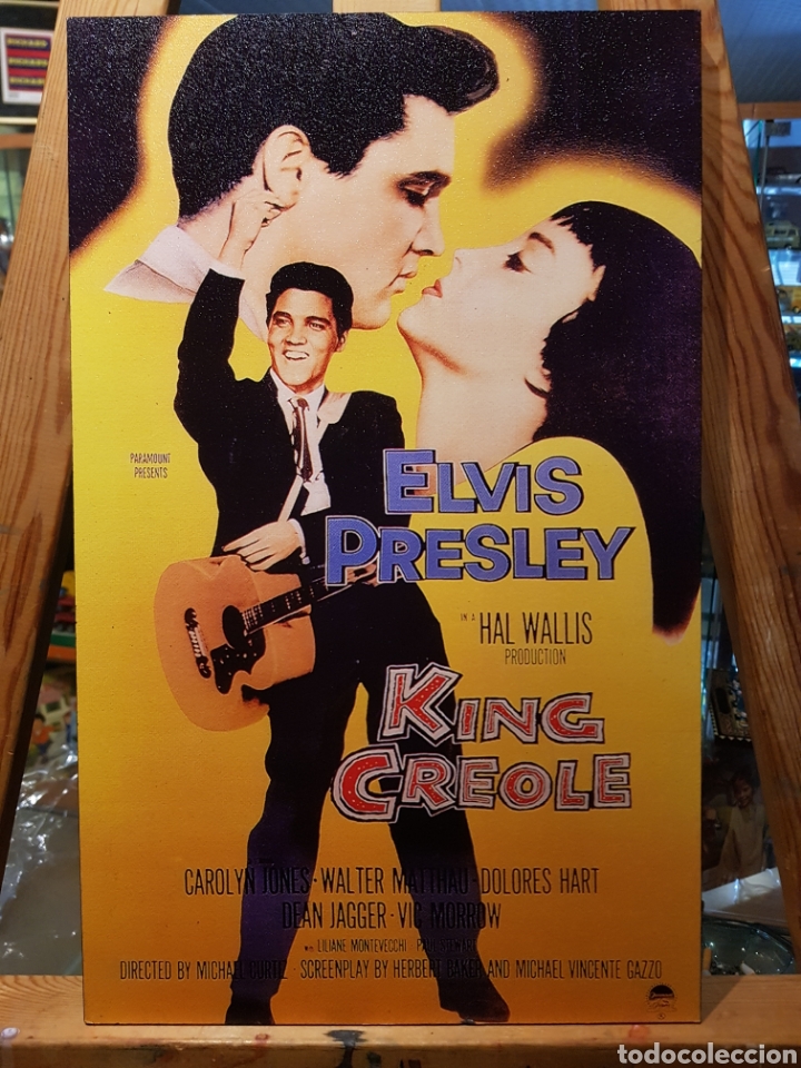 Vintage: Cuadro cartel en madera vintage Elvis Presley King Creole
