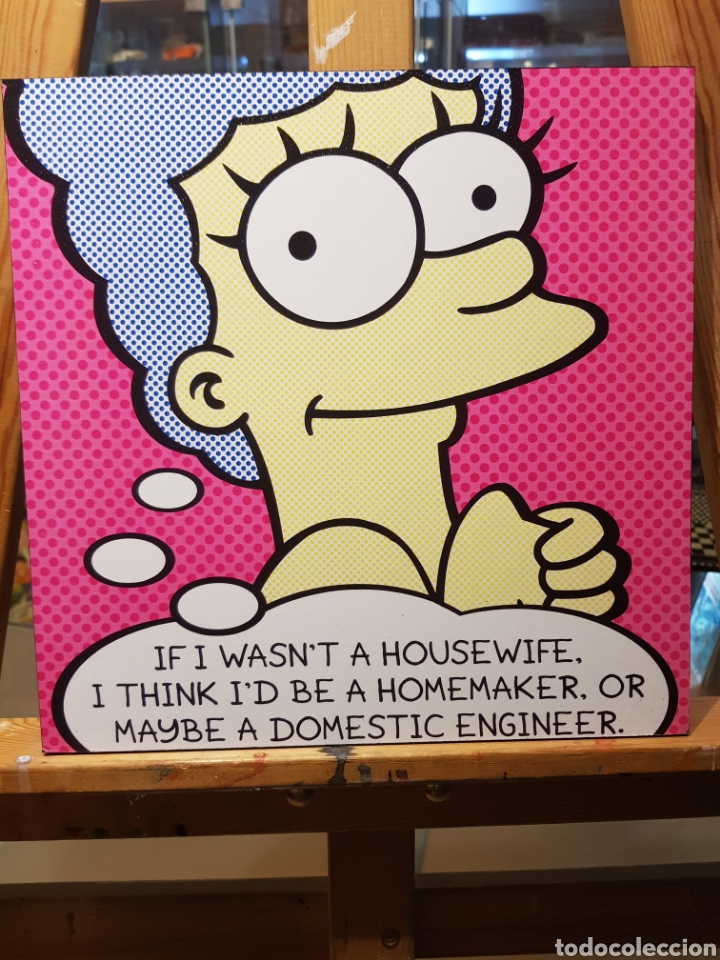 Vintage: Los Simpsons Marge: Cuadro en madera dibujos animados cl&aacute;sico