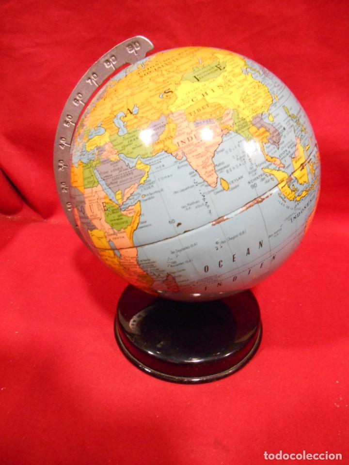 Vintage: BOLA DEL MUNDO - GLOBO TERRESTRE - EN CHAPA -CARTES TARIDE - PARIS FRANCIA - A&Ntilde;OS 50 -