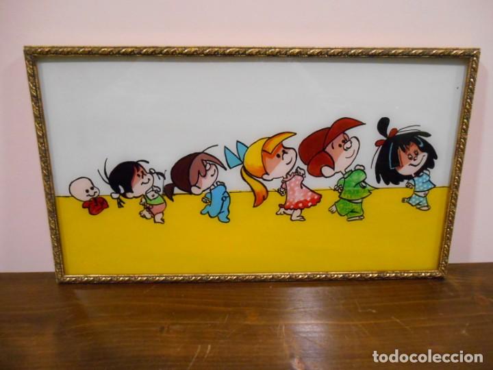 Vintage: PRECIOSO LOTE DE CINCO CUADROS PINTADOS SOBRE CRISTAL DE -  LA FAMILIA TELERIN - A&Ntilde;OS 60 -