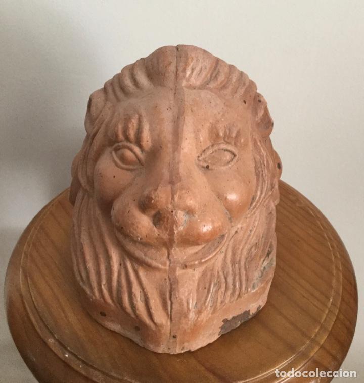 Vintage: ABEZA DE LEON DE TERRACOTA - Foto 1
