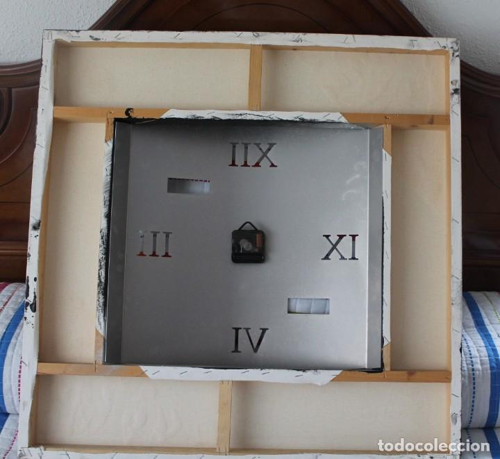 Vintage: RELOJ EN RELIEVE SOBRE LIENZO 70X70 - Foto 6