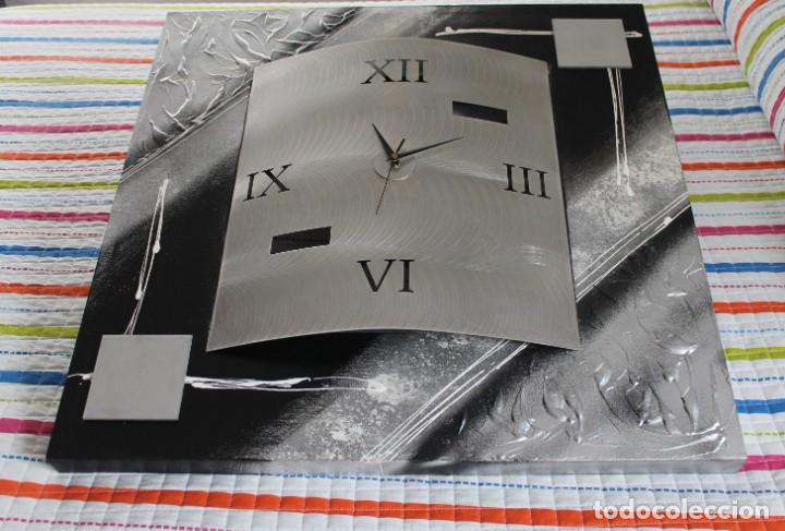 Vintage: RELOJ EN RELIEVE SOBRE LIENZO 70X70 - Foto 7
