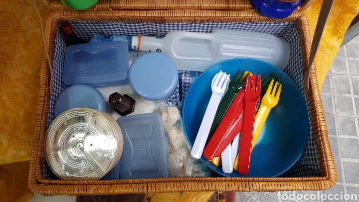 Vintage: CESTA-MALETA DE PICNIC VINTAGE - Foto 4