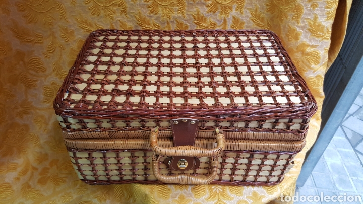 Vintage: CESTA-MALETA DE PICNIC VINTAGE - Foto 8