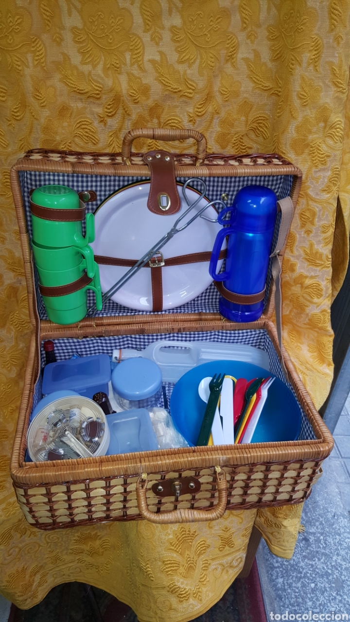 Vintage: CESTA-MALETA DE PICNIC VINTAGE - Foto 15