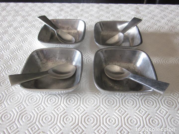 Vintage: JUEGO SALSERAS DE ALPACA - Foto 2