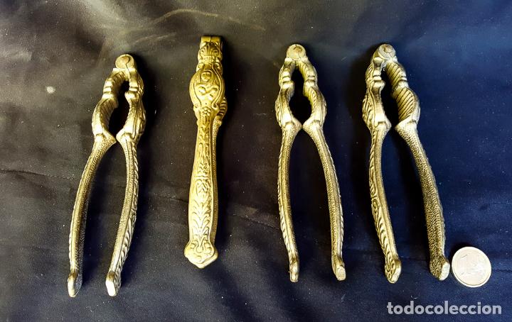 Vintage: LOTE DE 4 CASCANUECES DE BRONCE, ENVIO GRATIS A LA PEN&Iacute;NSULA - Foto 1