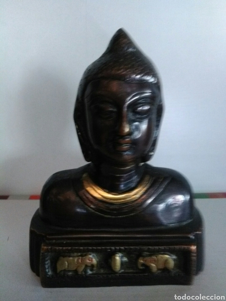 Vintage: ESCULTURA BUSTO DE BUDA BRONCE. - Foto 2