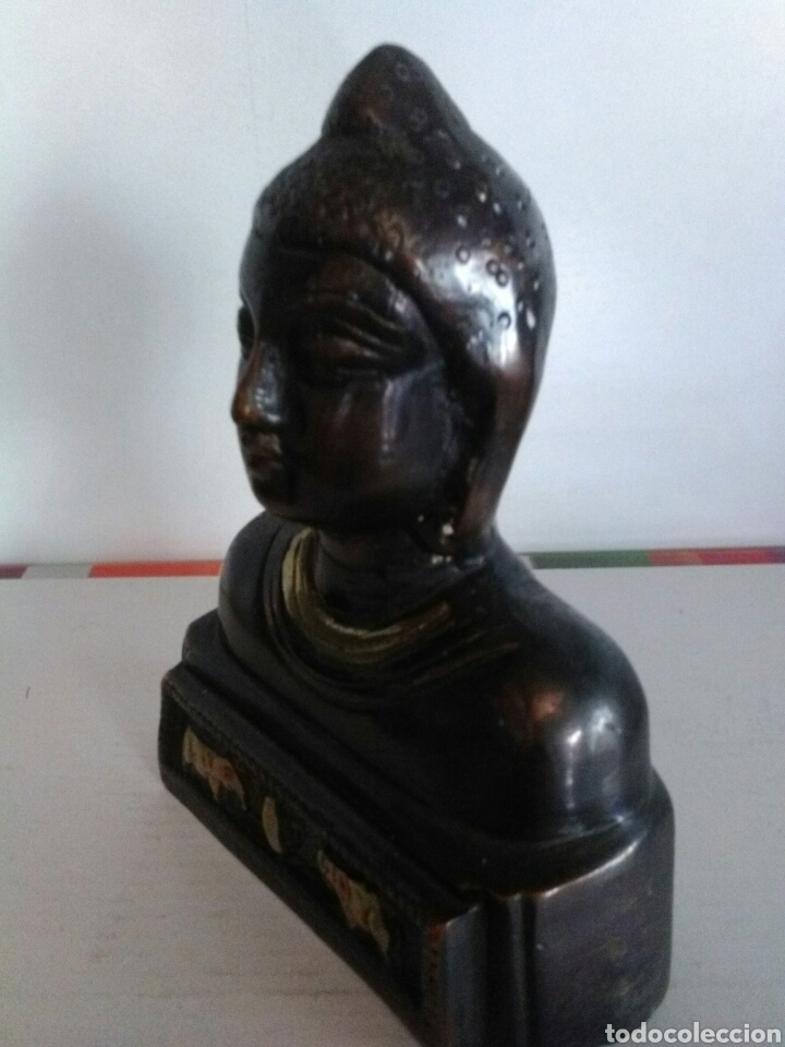 Vintage: ESCULTURA BUSTO DE BUDA BRONCE. - Foto 5