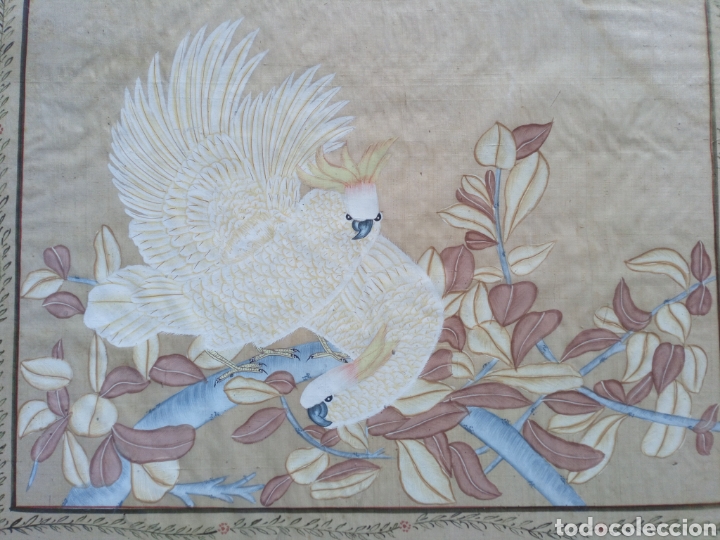 Vintage: Bonito cuadro con seda pintada - Foto 2
