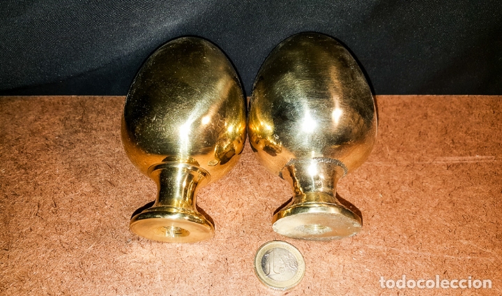 Vintage: PAREJA DE PI&Ntilde;AS DE BRONCE - Foto 1