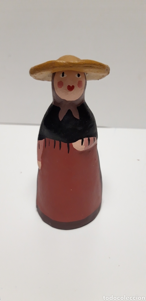 Vintage: Figura en barro pintado 11 cm - Foto 1