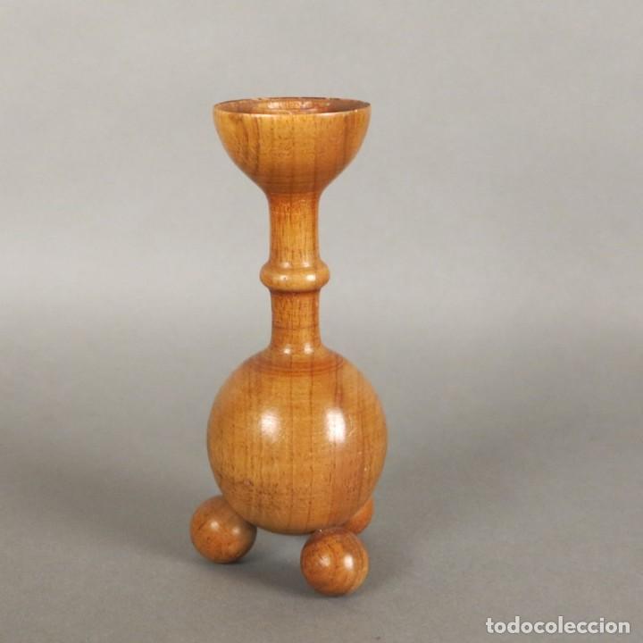 Vintage: Candelabro escandinavo de madera. 1950 - 1960 - Foto 2
