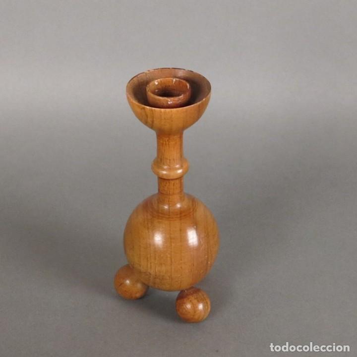 Vintage: Candelabro escandinavo de madera. 1950 - 1960 - Foto 3