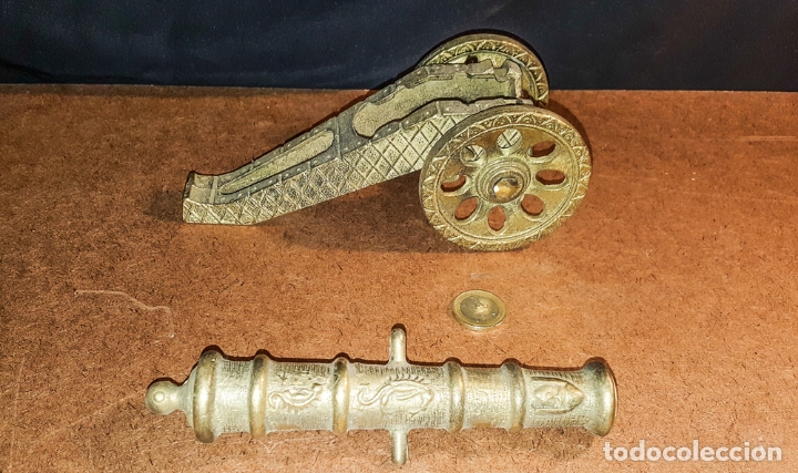 Vintage: CA&Ntilde;ON  DE BRONCE MACIZO - Foto 3
