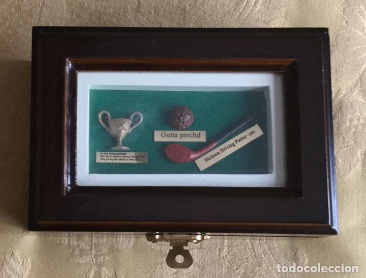 Vintage: CAJA DE MADERA TEM&Aacute;TICA DE GOLF - Foto 4