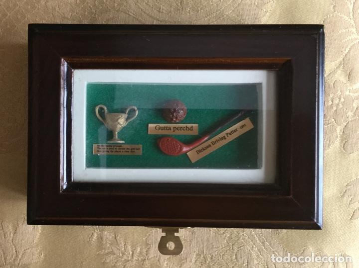 Vintage: CAJA DE MADERA TEM&Aacute;TICA DE GOLF - Foto 9