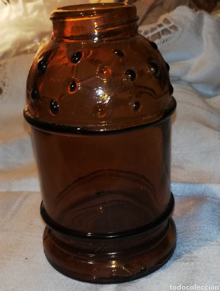 Vintage: Bonito frasco vintage ambar