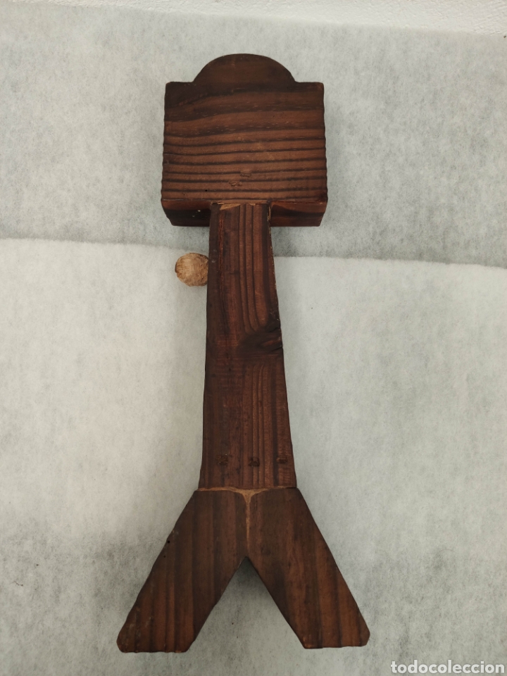 Vintage: ANTIGUO TERM&Oacute;METRO DE MADERA SOUVENIR SANTANDER - Foto 4