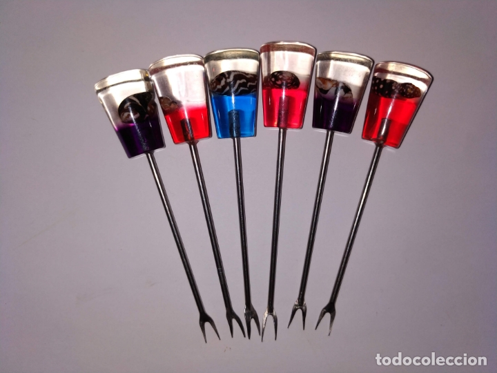 Vintage: VINTAGE - Pinchitos para Aperitivos con Motivos Marinos - A&ntilde;os 60/70