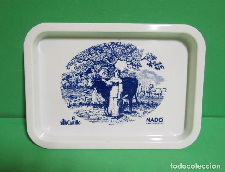 Vintage: LECHE EL CASTILLO - NAD&Oacute; ALIMENTOS INFANTILES BANDEJA PUBLICITARIA EN PLASTICO DURO 30 X 21 SIN USO