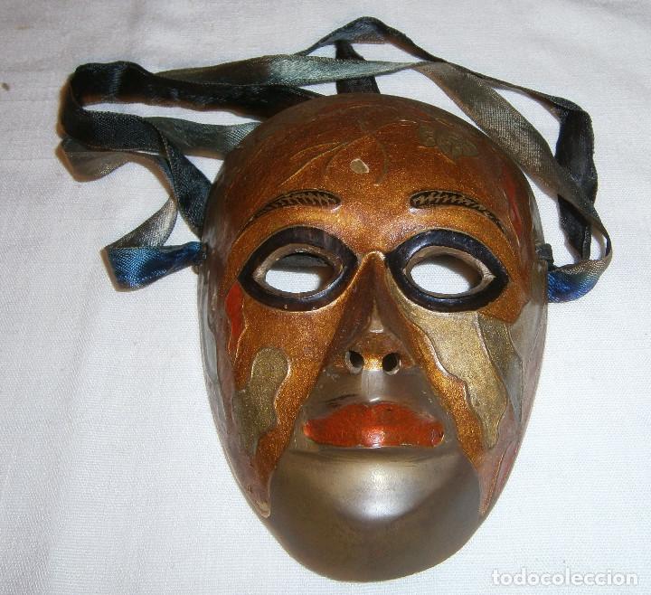 Vintage: mascara veneciana de bronce - Foto 1