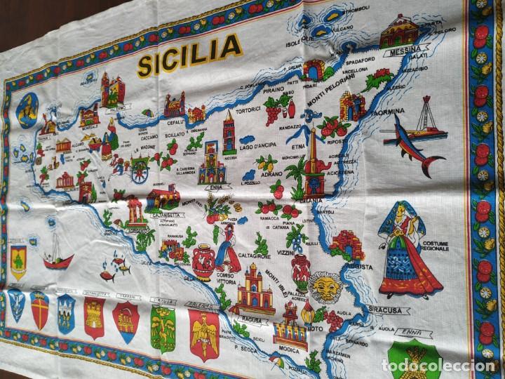 Vintage: RECUERDO DE SICILIA CON DIBUJOS DE ESCUDOS,BANDERAS Y EDIFICACIONES, DE LA ISLA - Foto 1