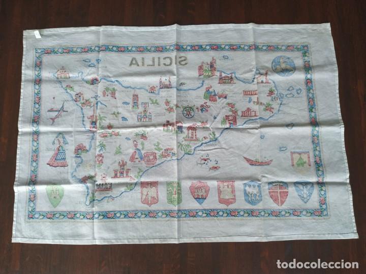 Vintage: RECUERDO DE SICILIA CON DIBUJOS DE ESCUDOS,BANDERAS Y EDIFICACIONES, DE LA ISLA - Foto 3