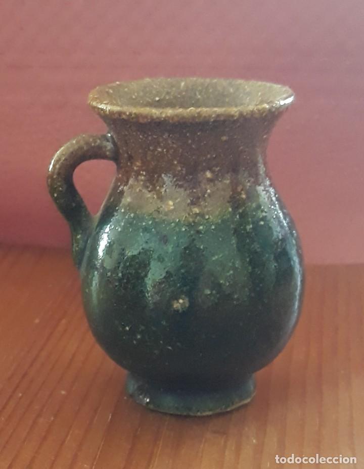 Vintage: JARRITA CERAMICA ESMALTADA XISPEADA - PEQUE&Ntilde;A - JARRA DE 1 ASA - ALTURA 5,5 cm - ANCHO 4,5