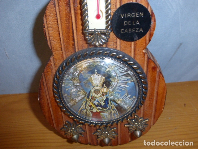 Vintage: TERMOMETRO CON IMAGEN DE LA VIRGEN DE LA CABEZA - Foto 3