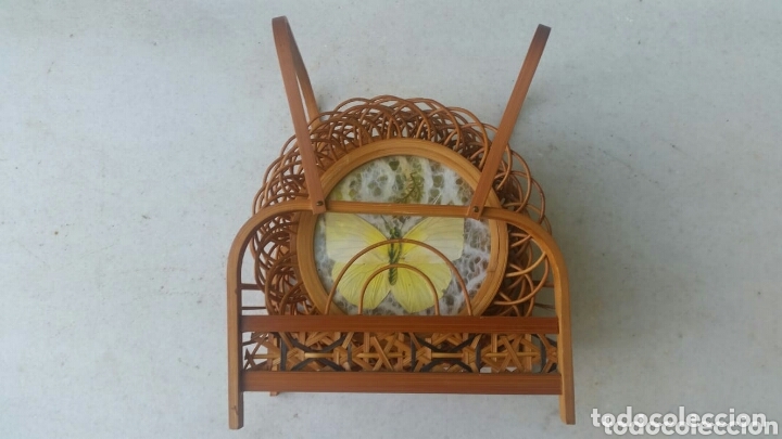 Vintage: Posavasos con soporte mariposas - Foto 2