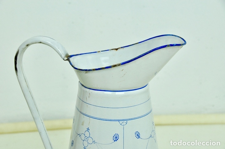 Vintage: Jarra metal esmaltado con dibujos - Foto 2