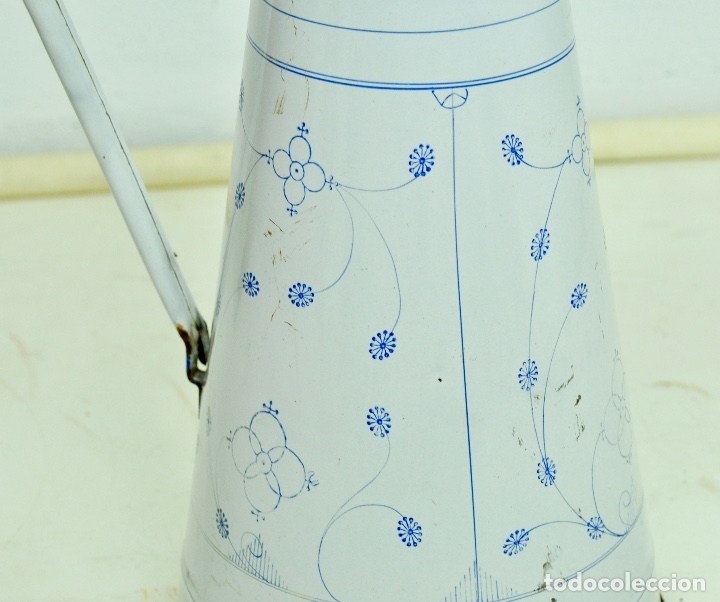 Vintage: Jarra metal esmaltado con dibujos - Foto 3