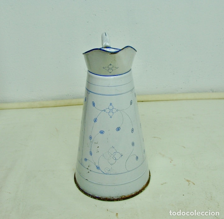 Vintage: Jarra metal esmaltado con dibujos - Foto 5