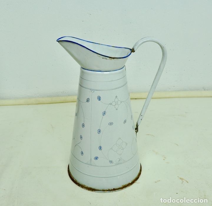 Vintage: Jarra metal esmaltado con dibujos - Foto 7